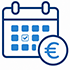 Icon: Kalender mit Euro-Symbol