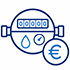 Icon: Wasserzähler mit Euro-Symbol